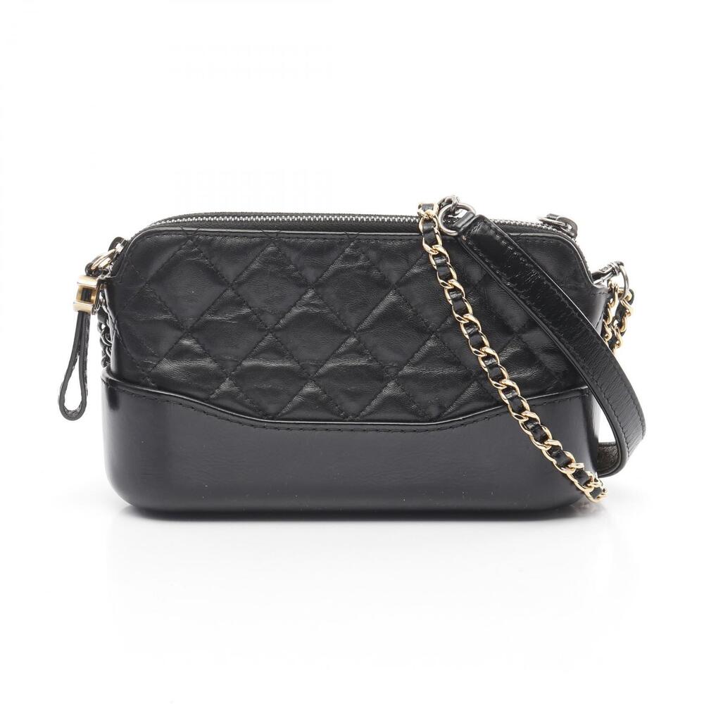 Chanel Gabrielle Shoulder Bag Leather Black